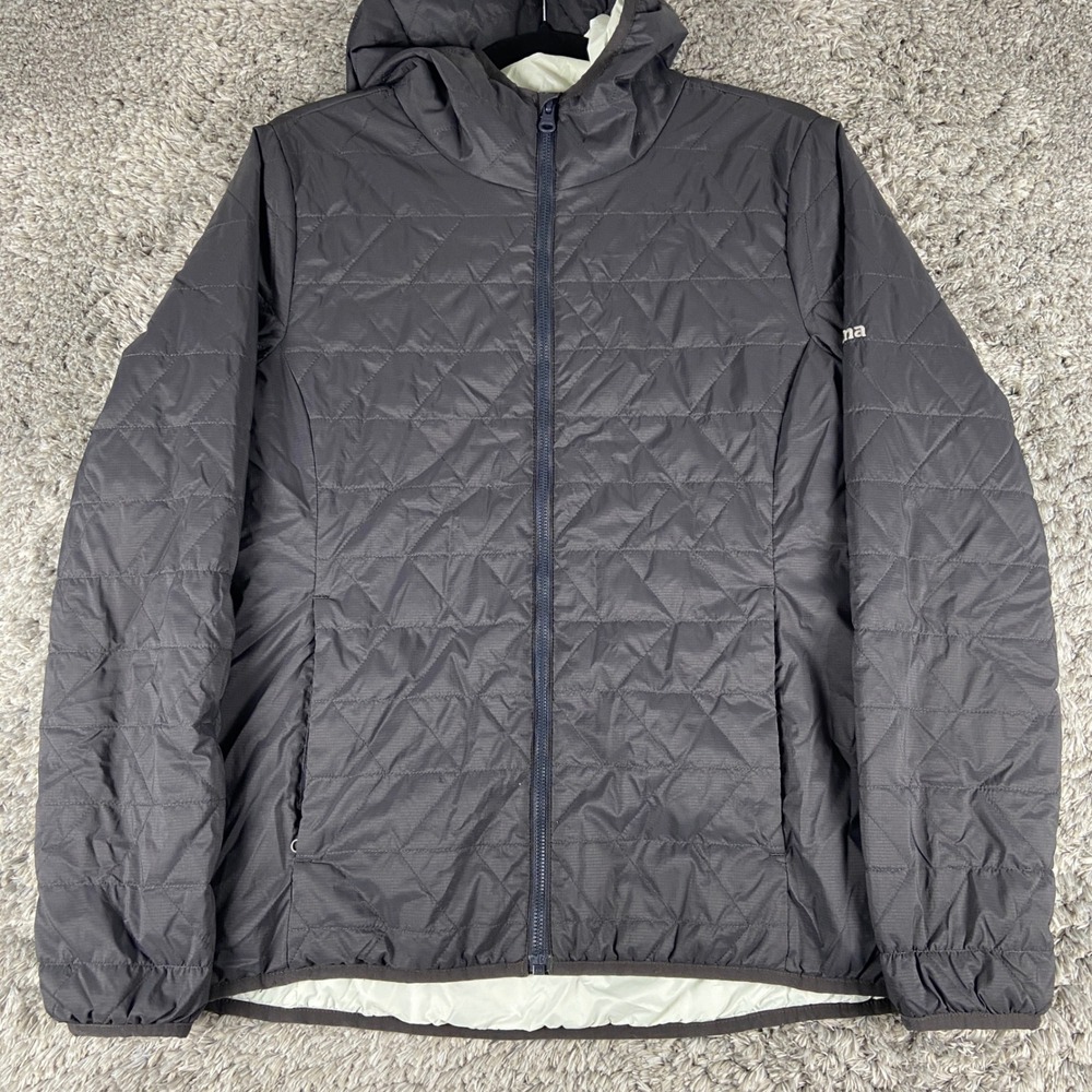 prAna Alpine Air Hooded Jacket Womens S Black Quilted Hooded Puffer Hike 1968531
